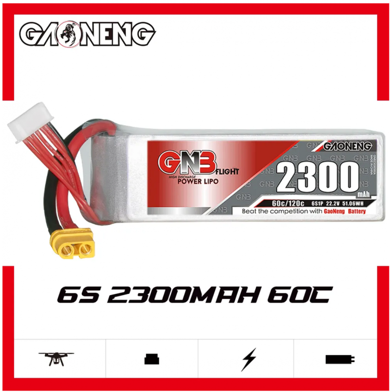 Аккумулятор LiPo GAONENG GNB 2300mAh 6S1P 22.2V 60C XT60 GNB23006S60A-XT60
