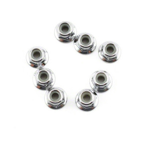 Nuts, 4mm flanged nylon locking (steel, serrated) (8) - Артикул: TRA3647