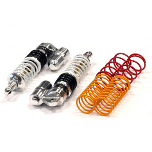 Амортизаторы передние (серебро) для Traxxas 1/10 slash (все модели) и stampede 4x4 (длина 93мм) - Артикул: T8567SILVER