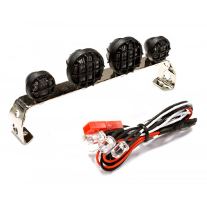 Realistic Roof Top Sport LED (4) Light Set 107mm Wide for 1/10 Scale Off-Road Vehicles - Артикул: C25511WHITE