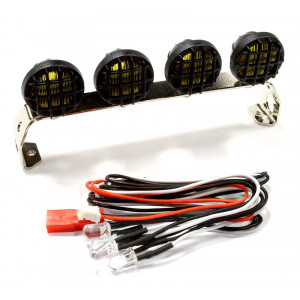 Realistic Roof Top Spot LED (4) Light Set 107mm Wide for 1/10 (yellow) - Артикул: C25509YELLOW