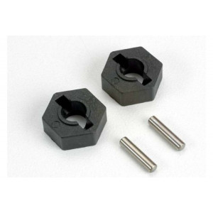 Wheel hubs, hex (2)/ axle pins (2.5x12mm) (2) - Артикул: TRA4954
