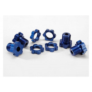 Wheel hubs, splined, 17mm (blue-anodized) (4)/ wheel nuts, splined, 17mm (blue-anodized) (4)/ screw - Артикул: TRA5353X