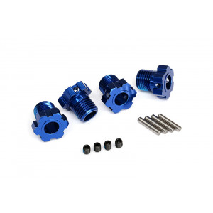 Wheel hubs, splined, 17mm (blue-anodized) (4) - Артикул: TRA8654