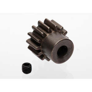 Gear, 14-T pinion (1.0 metric pitch) (fits 5mm shaft): set screw (compatible with steel spur gears)