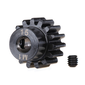 Gear, 15-T pinion (machined) (1.0 metric pitch) (fits 5mm shaft): set screw (compatible with steel s - Артикул: TRA6487R