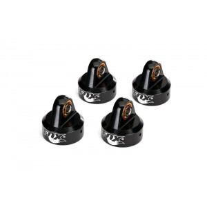 Shock caps, aluminum (black-anodized), Fox® Shocks (4) - Артикул: TRA8456