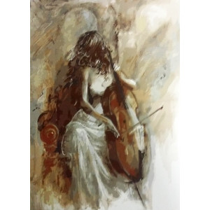Девушка с виолончелью. Картина по номерам 40х50