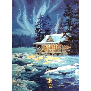 Зимняя ночь. Картина по номерам 40х50
