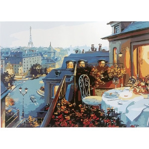 Ужин в Париже. Картина по номерам 40х50