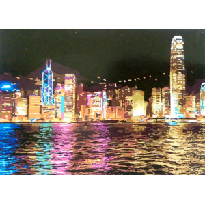 Картина по номерам Ночной Гонконг 40х50