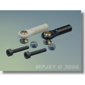 Шарнирный наконечник тяги короткий 7мм, пластик-латунь, M3-M3, черный, MPJet, 2шт. EF-MPJ2456 Артикул:EF-MPJ2456