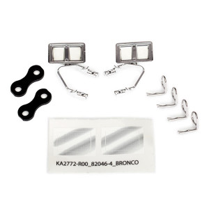 Mirrors, side, chrome (left & right): retainers (2): body clips (4) (fits #8010 body) TRA8073X - Артикул: TRA8073X
