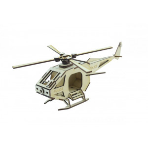 Конструктор 3D деревянный подвижный Lemmo Вертолет Полиция - ВТ-1 Артикул - ВТ-1