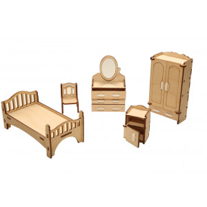 Детский набор мебели из дерева "Спальня" - HK-M001 Артикул - HK-M001