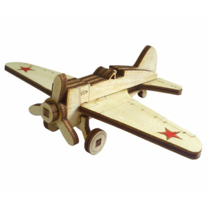 Конструктор 3D деревянный подвижный Lemmo Советский самолет И-15 - И-15 Артикул - И-15