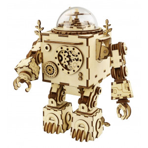 Деревянный 3D конструктор - музыкальная шкатулка Robotime "Робот Orpheus" - AM601 Артикул - AM601