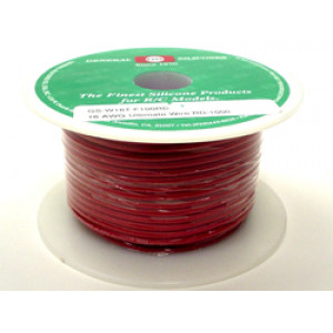 Провод силиконовый сеч.1.3мм W16T - красный (1м) Артикул - GSC-W16RD