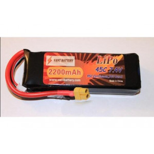 Аккумулятор Li-Po 7.4В 2200мАч 45C 2S (разъемы T-Plug)