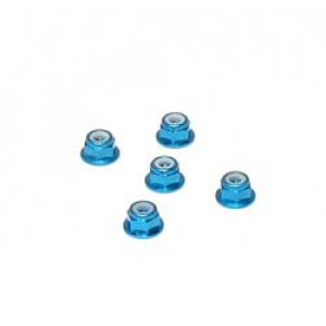 Гайка M4 Alu. Flange Lock Nut, Blue (5) Артикул:GSC-N00230BL