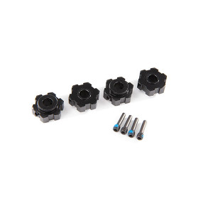 Wheel hubs, hex, aluminum (black-anodized) (4)/ 4x13mm screw pins (4) - Артикул: TRA8956A