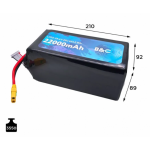 Аккумулятор Li-po B&C 22000 MAH 29.6V (8s) 25C, XT90S, Soft case B&C-22000-8S-25-S-XT90S