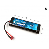 Аккумулятор NiMH B&C 6-Cells 4200 MAH 7.2V, T-plug