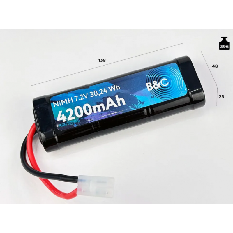 Аккумулятор NiMH B&C 6-Cells 4200 mAh 7.2V с разъёмом Tamiya