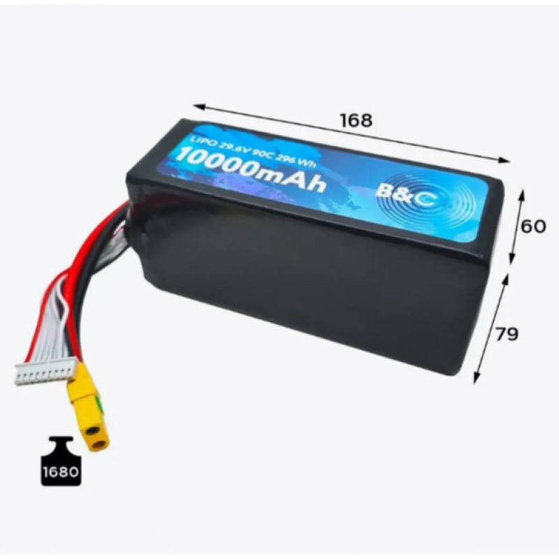 Аккумулятор Li-Po B&C 10000mAh 8S 29.6V 90C XT90S