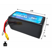 Аккумулятор Li-po B&C 16000 MAH 29.6V (8s) 90C, XT90S, Soft case B&C-16000-8S-25-S-XT90S