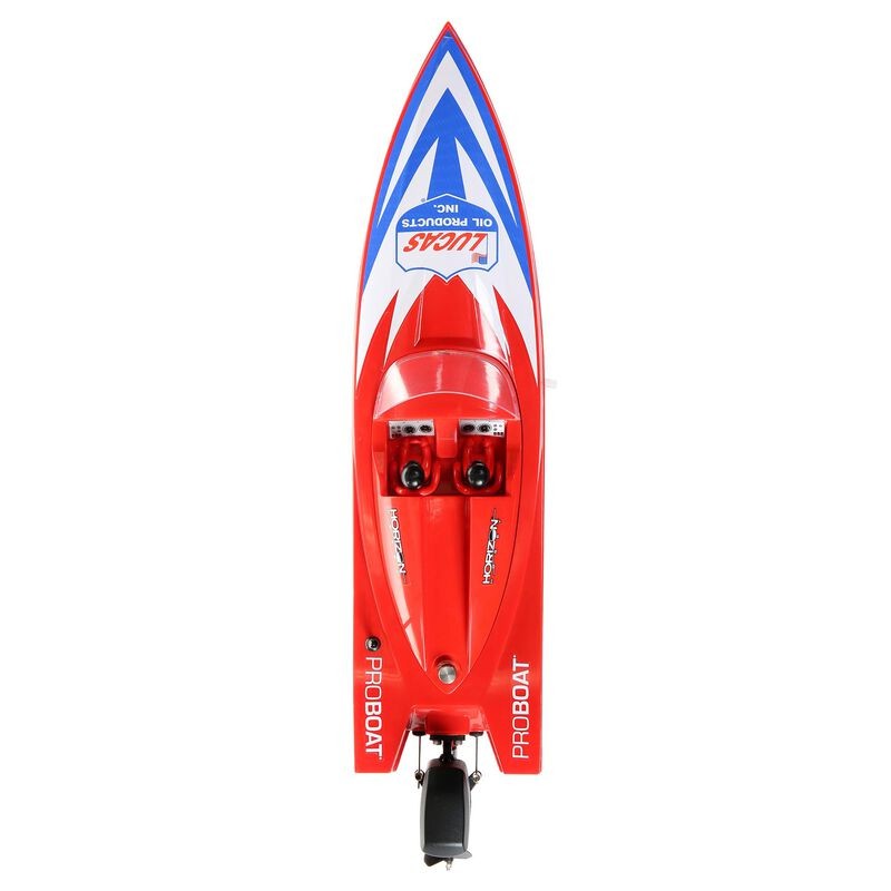 Радиоуправляемый катер ProBoat Lucas Oil 17" Power Boat Racer Deep-V RTR (красный)