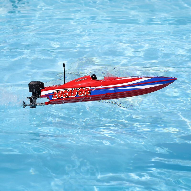 Радиоуправляемый катер ProBoat Lucas Oil 17" Power Boat Racer Deep-V RTR (красный)