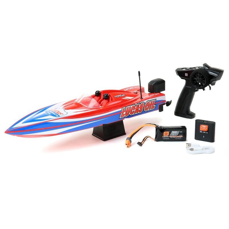 Радиоуправляемый катер ProBoat Lucas Oil 17" Power Boat Racer Deep-V RTR (красный)