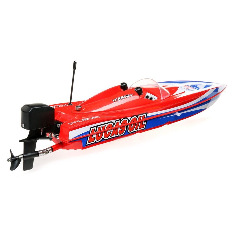 Радиоуправляемый катер ProBoat Lucas Oil 17" Power Boat Racer Deep-V RTR (красный)