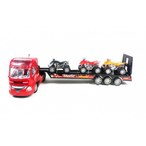Грузовой автовоз (тягач с прицепом) на пульте управления (52 см, аккумулятор) Lian Sheng 8897-83-Red