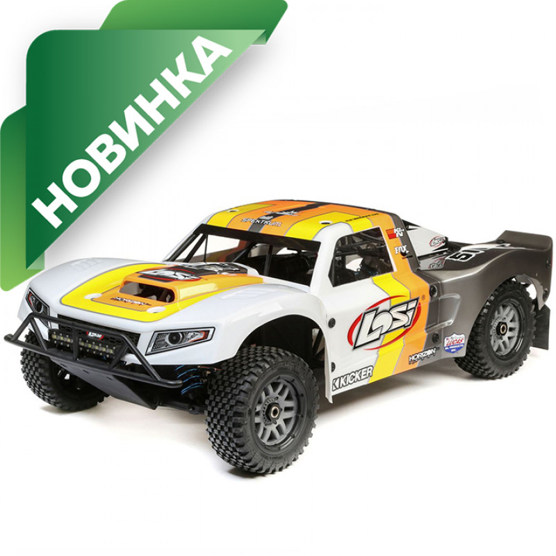 Шорт-корс Losi 1:5 5IVE-T 2.0 4wd SCT Бензо Серый/Оранжевый/Белый - LOS05014T2
