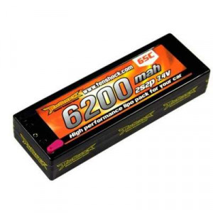 Аккумулятор Tenshock Hardcase 7.4v 6200mAh 65C with Deans to Banana Connector