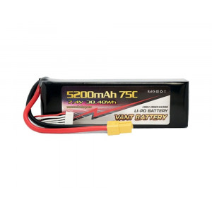 Аккумулятор LiPo Vant - 7.4В 5200мАч 75C 2S (Разъем XT60)
