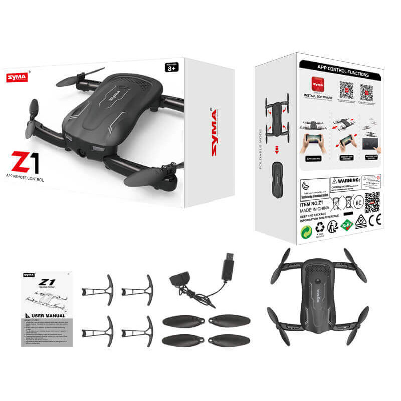 Квадрокоптер - Z1 (складной, 2.4гГц, 4 канала, WIFI камера) - Артикул: SYMA-Z1