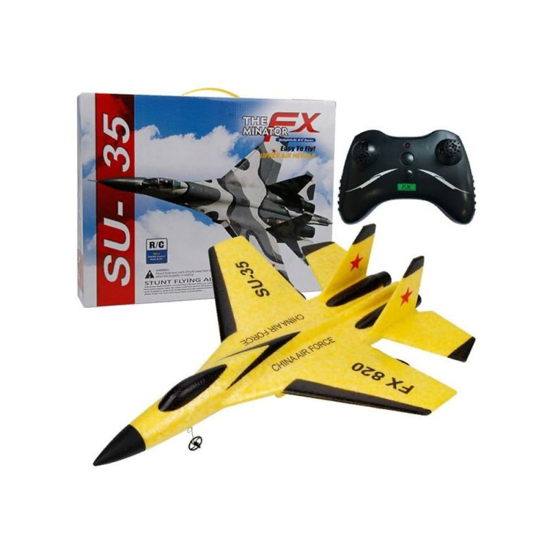 Радиоуправляемый самолет электро - FX820 SU35 Fighter Желтый(EPP) FX820-Y