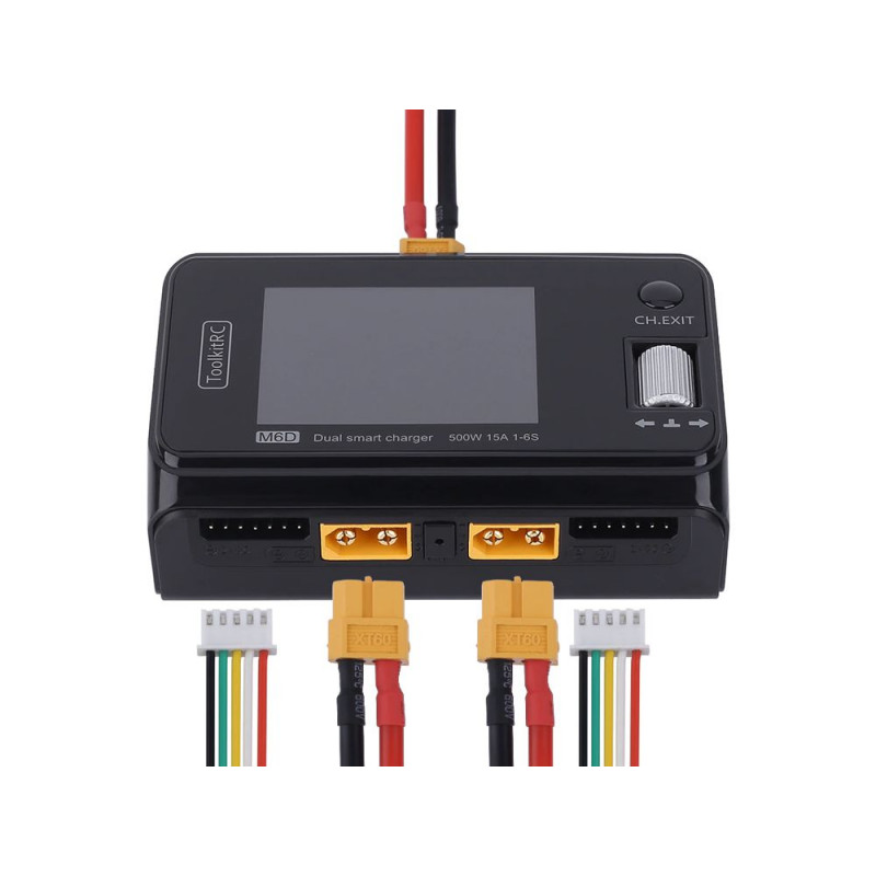 Зарядное устройство ToolkitRC M6D DC универсальное (двухканальное, In: 7-28В / 30А, Out: 2*250Вт)