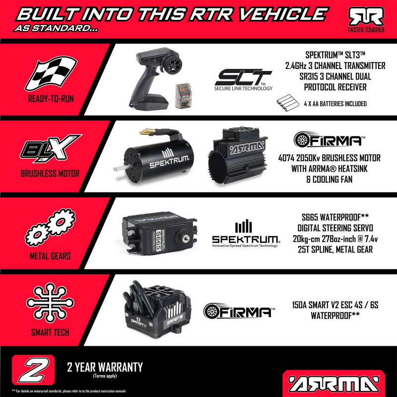 Радиоуправляемый монстр-трак ARRMA KRATON 6S EXB 4X4 Speed RTR 1/8 с бесколлекторной системой ARA8708V6T1