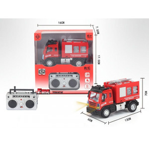 Радиоуправляемая Пожарная машина малая  c бочкой для воды YP Toys 6164Q3, cдвигается стрела, свет, 2.4G 1/64 RTR