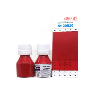 Краска АКАН акрилатлатексная Красная матовая, 10 мл