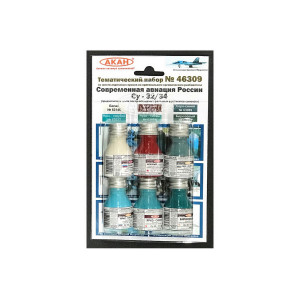 Набор АКАН акриловых красок Современная авиация России: Су-32/34, 6х10 мл