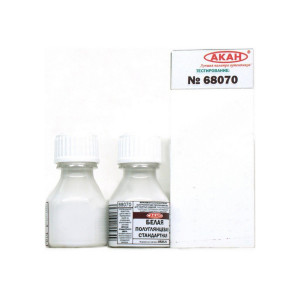Краска АКАН для аэрографии Белая стандартная полуглянцевая, 10 мл
