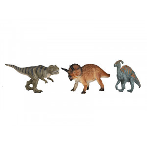 Фигурка KONIK набор динозавров: тираннозавр, трицератопс, паразауролоф