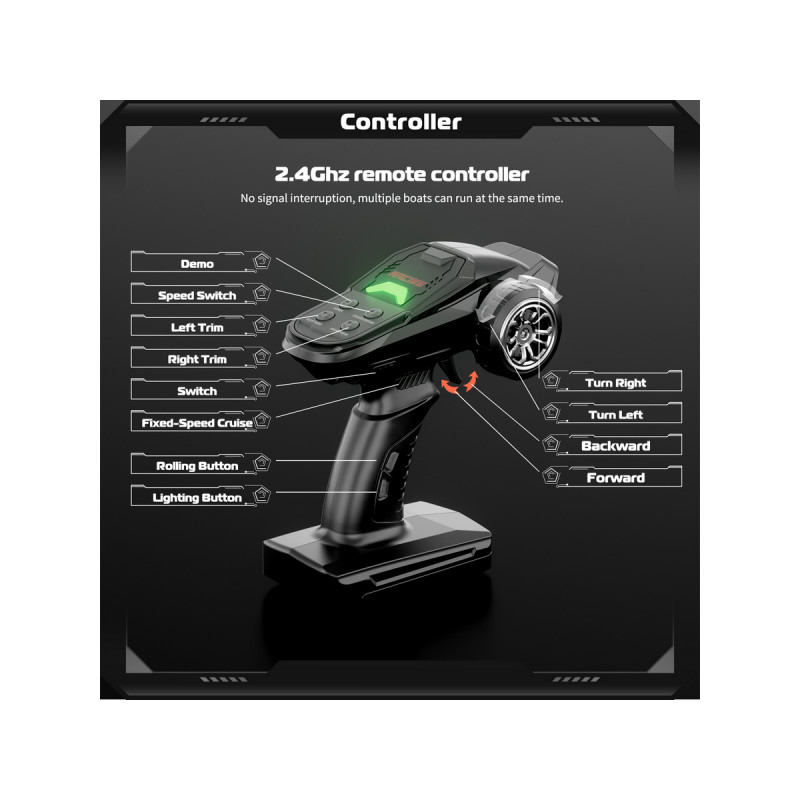 Радиоуправляемый катер Flytec V003 (красный) 2.4G RTR