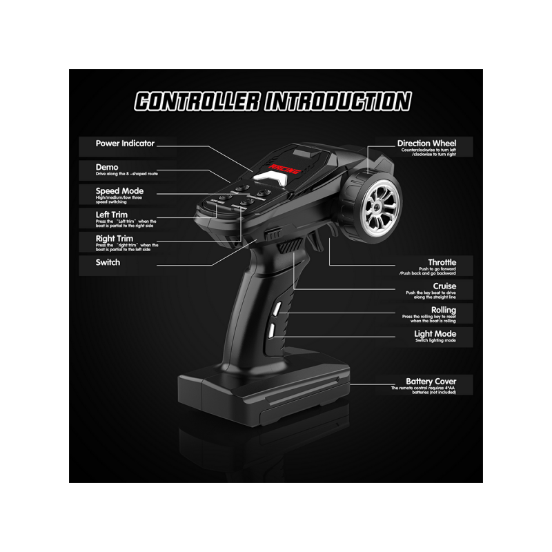 Радиоуправляемый катер Flytec V006 (голубой) 2.4G RTR