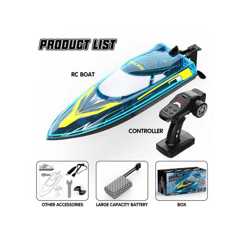 Радиоуправляемый катер Flytec V006 (голубой) 2.4G RTR